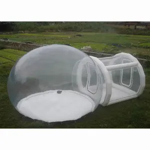 Outdoor Reclame Inflatables transparante opblaasbare camping bubble tent met tunnel