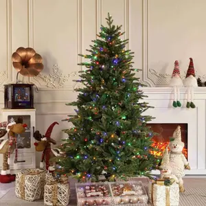 环保圣诞装饰多色发光二极管预装圣诞树6英尺7英尺8英尺10英尺人造冷杉圣诞树