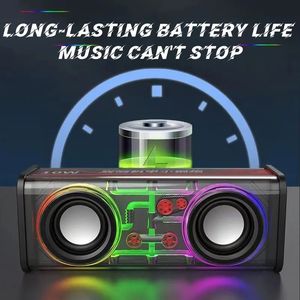 2024 gran oferta V8 transparente Mecha altavoz TWS colorido LED Subwoofer altavoz inalámbrico para exteriores - Product Image 6