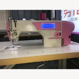 Máquina de coser industrial de punto de bloqueo de cama plana de una aguja de punto recto