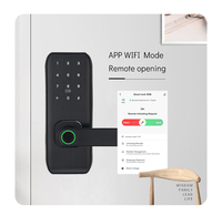Serrure de porte intelligente Toya étanche empreinte digitale avec clés mécaniques pour serrure intelligente de carte IC d'appartement