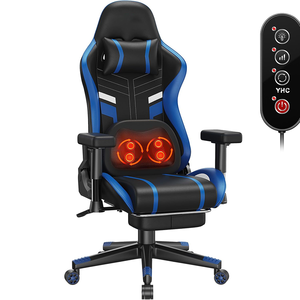 Fauteuil de jeu inclinable à 175 degrés, personnalisable, rouge, avec accoudoirs réglables, rembourré, fauteuil d'ordinateur 2D avec fonction de massage <span class=keywords><strong>chauffant</strong></span> - Product Image 2