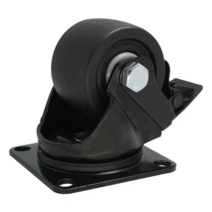 Starke 2,5 Zoll / <span class=keywords><strong>3</strong></span> Zoll Schwerlast-PP-Rollen mit niedrigem Schwerpunkt, feste Platte mit Bremse, Industriewagen-Festrollen - Product Image 1