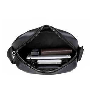 OEM PU Leather High Quality Custom Messenger <b>Bag</b> for Men Cowhide Genuine Leather Business Casual <b>Small</b> Mobile Phone <b>Bag</b> - Product Image 2