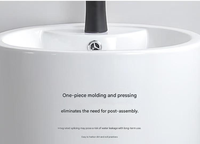 Lavabo de salle de bain moderne, WC, lavabo rond à trou unique, lavabo sur pied en céramique, meuble-lavabo pour appartement
