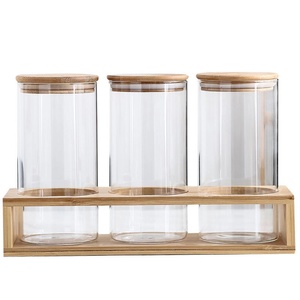 Da <span class=keywords><strong>cucina</strong></span> in vetro di stoccaggio vaso di <span class=keywords><strong>set</strong></span>, vaso di vetro <span class=keywords><strong>set</strong></span> di <span class=keywords><strong>3</strong></span> - Product Image 1