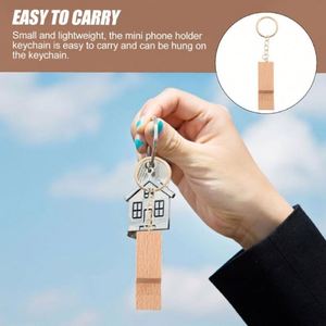 Porte-clés promotionnel portable en bois, support de téléphone portable, porte-clés personnalisé en bois avec logo sur mesure - Product Image 5