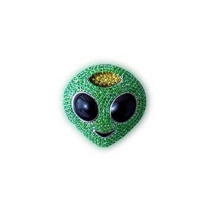 Colgante Spacehead con Diseño de Puntos Estrellados, Inspirado en el Minimalismo Cósmico, Joyería de Lujo Futurista con Circonita y Oro de 18K - Product Image 3