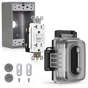 ELEGRP UL GFCI Outlet intempéries Outdoor Outlet Capa em Uso Capa e Box <span class=keywords><strong>Kit</strong></span> para Decorador Elétrica - Product Image 1