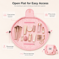 Pochette cosmétique personnalisée avec cordon de serrage et logo, sac de maquillage pratique pour les marques de beauté, rangement de voyage pour soins de la peau