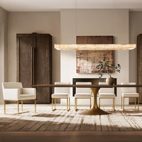 Table de salle à manger rectangulaire en chêne massif Aero HLM24 Design moderne en bois pour bureau à domicile Mobilier de maison élégant