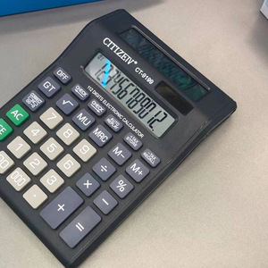 Calculatrice solaire Citizen CT-9199 à 12 chiffres, noire, pour bureau, dispositif de calcul financier - Product Image 2