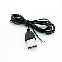 Câble Pigtail USB 2.0 Mâle Personnalisable avec Fils Nus, Câble USB Mâle avec Fil de Cuivre Émaillé à 4 Conducteurs