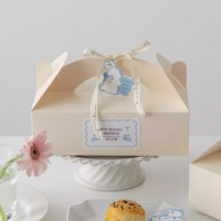 Cajas de Papel Recubierto Personalizadas para Panadería, Empaque de Alimentos con Asa, Reutilizables y Portátiles para Pasteles, Postres, Regalos y Comida para Llevar