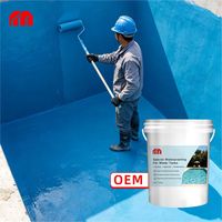 Peinture imperméable bicomposante à base de ciment, prix de gros, emballage personnalisé de 18 kg pour villa, intérieur, extérieur, piscine, ferme piscicole