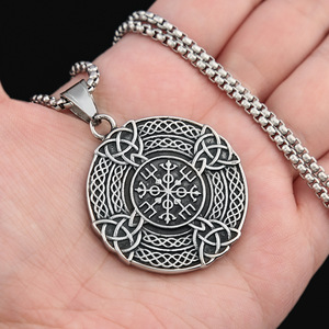yunnique Viking Celtic Knot Stainless Steel Pendant Necklace For Men Retro Fashion Jewelry <b>Cross</b> Design Gift - Product Image 4