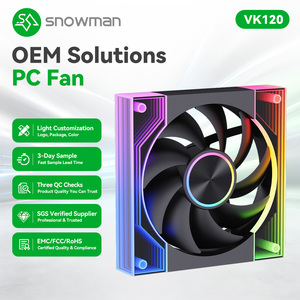 Ventilador para Caja de PC SNOWMAN UK120-ARGB-BK de 120 mm, Negro, ARGB, 76.8CFM, Alto Flujo de Aire, PWM, Rodamiento Hidráulico, 5V, 3 Pines, Sincronización, Venta al Por Mayor - Product Image 1