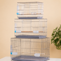 Cage à oiseaux extra-large en acier inoxydable pour perroquets, perruches, calops - Conception anti-évasion, facile à nettoyer, cage de reproduction