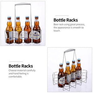 Étagère à bière, organisateur de bouteilles, boîte de rangement, panier de transport, étagère <span class=keywords><strong>en</strong></span> métal, porte-bouteilles d'eau, sac à main - Product Image 4