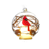 Bulle lumineuse avec bougie LED, verre de noël, ornement en boule chaude