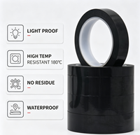 Pita Perekat Film Hitam PET Tahan Suhu Tinggi Tahan Air Perekat Akrilik Tanpa Bekas Satu Sisi Lampu LED
