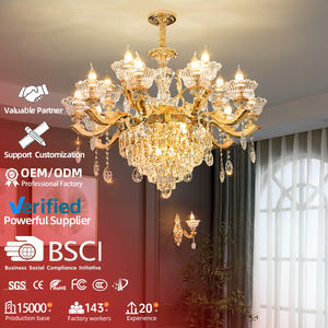 Lampadario di cristallo di lusso di fascia alta in stile europeo caldo bianco minimalista per soggiorno città antica case auto-costruite città - Product Image 1