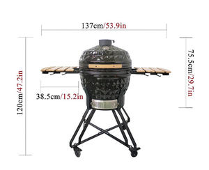 Venta al por mayor 24 pulgadas <span class=keywords><strong>asador</strong></span> barbacoa equipo terraza límite <span class=keywords><strong>pared</strong></span> diseños Kamado parrilla barbacoa argentina - Product Image 2