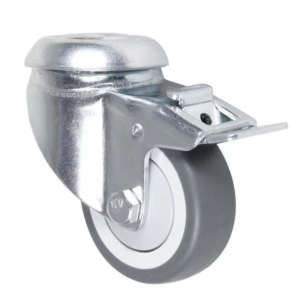 34568 Swivel Castor Wheels Stainless Steel 3 Inch Hand Trolley Conductive Caster Anti-static TPR Rubber Caster
