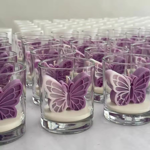 Vela Aromática Artesanal con Diseño de Mariposa Degradada, Vela Decorativa para Bodas, Cumpleaños y Fiestas, Venta al Por Mayor - Product Image 5