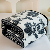 Couverture en velours de fourrure de vison style européen-américain, 100 % polyester, épaisse, chaude, imprimée, écologique, 60*80 pouces, pour canapé, vente en gros