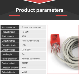 PL-05N誘導近接センサースイッチ5mm検出NPN出力DC10-30Vノーマルオープン - Product Image 2