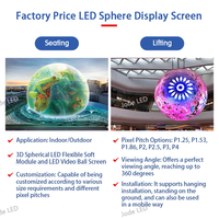 Écran sphérique LED Jode, écran LED 3D RGB intérieur, système d'affichage LED en forme de globe, P2/P2.5, mur vidéo de 4 m pour centre commercial