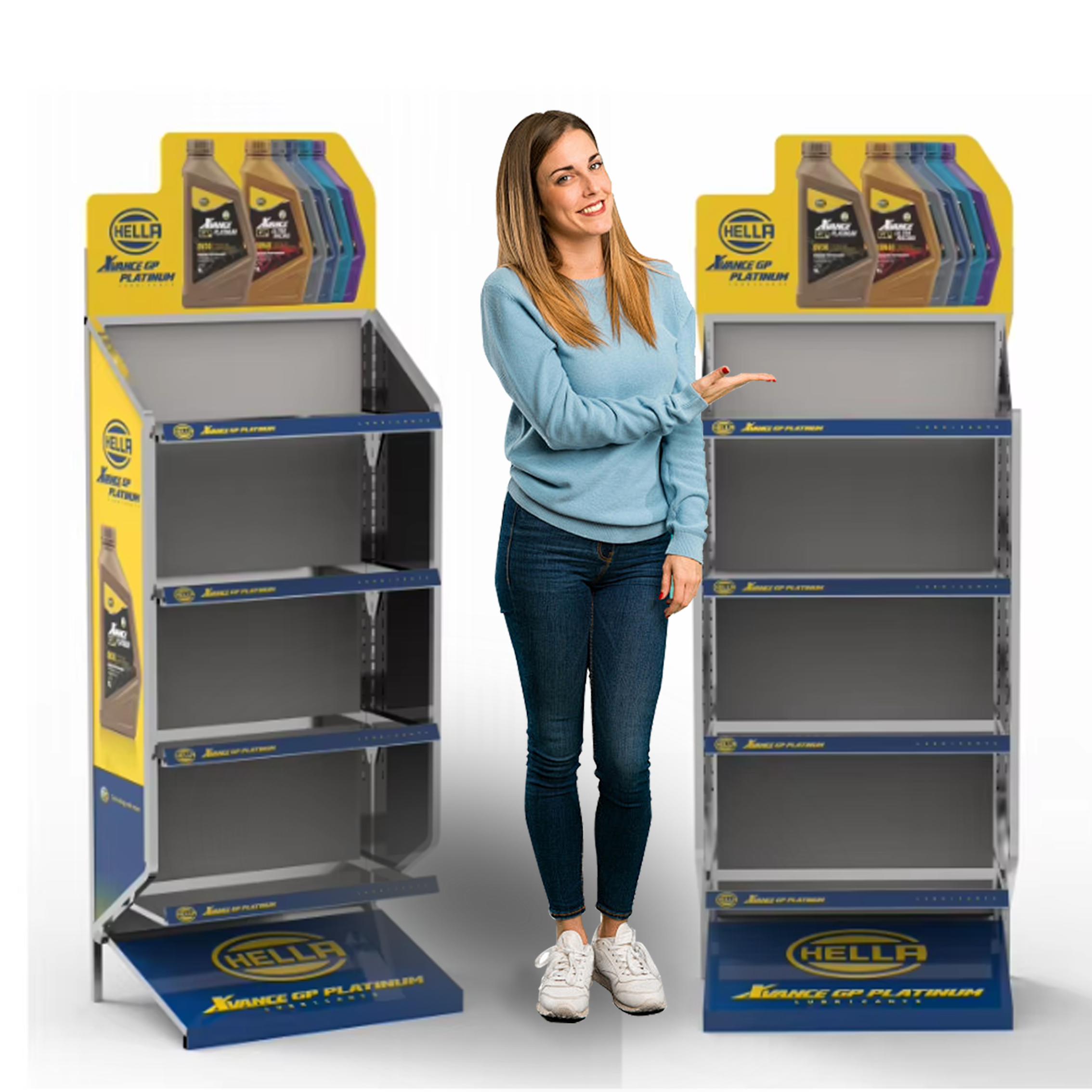 Apache Customized 4-Tier Heavy Duty Metal Powder Coated Floor Standing Display Rack Modern Design Easy Assembly Auto Parts OEM