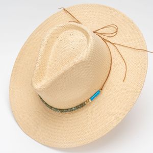 Sombrero de Paja de Ala Plana de Color Liso Tejido a Mano, Estilo Europeo-Americano, para Verano y Otoño, para Ocio, Playa, Protección Solar, Estilo Jazz - Product Image 4