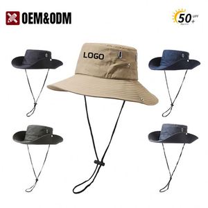 Customized Embroidery Design Men's Wide Edge Fisherman Hat Team Travel Summer <b>Sunscreen</b> Outdoor Activity Fisherman's Bucket Hat - Product Image 1