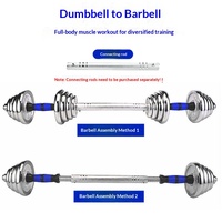 Ensemble d'haltères réglables et de barres de musculation électroplaquées 20-30 kg DX-034 Vente directe d'usine Équipement de fitness multifonctionnel