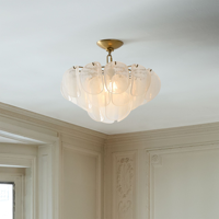 Plafonnier LED moderne en verre texturé, intensité variable, style Murano, pour mariages et cuisines