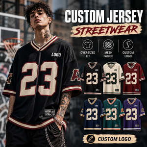 Camiseta Deportiva Personalizada para Hombre, Estilo Urbano, Corte Holgado, Tejido de Malla, Baloncesto, Logotipo Personalizado, Uniforme de Equipo, Hip Hop, Transpirable, OEM, ODM - Product Image 1