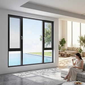 Fenêtres en aluminium de style européen pour hôtel, qualité supérieure, origine moderne, fenêtres en aluminium thermolaqué avec moustiquaire - Product Image 1