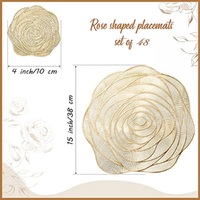 Napperons, chemins de table et sous-verres en plastique creux, design rose premium, durables, non toxiques, dorés métalliques, isolants thermiques et lavables