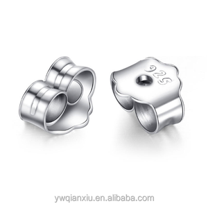 H1902 925 स्टर्लिंग चांदी कान अखरोट तितली लॉक 5.6x4.7mm पीछे गहने निष्कर्ष प्रकार स्पेसर्स सैटिन चांदी का रंग - Product Image 1