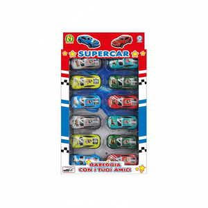 Set de 10 Coches de Juguete de Metal Fundido a Presión Supercar Retrocarica, 39x23 cm, para Niños de 3+ Años - Product Image 2