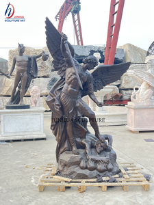 Statue grandeur nature en bronze d'archange religieux Saint Michel tue le diable Sculpture en bronze - Product Image 3