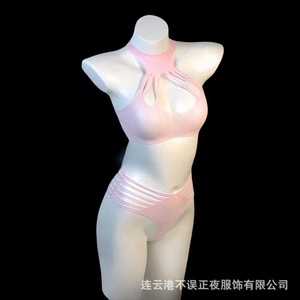 Conjunto de lencería sexy de dos piezas para mujer, perfecto para la noche; uniforme erótico de tres piezas, puro y seductor; bikini cruzado - Product Image 2