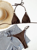 Maillots de bain sexy à micro-bretelles, mini maillot de bain, vente chaude 2021, bikini à liens ajustables pas cher pour femmes, couleur unie, string, dos nu