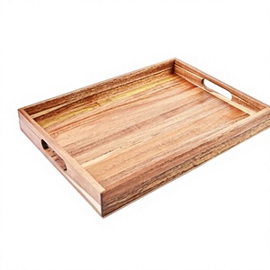 Bandejas de Servir Cuadradas de Madera Maciza, Estilo Antiguo, Ecológicas, Duraderas, Hechas a Mano, con Recubrimiento en Polvo, para Hoteles - Product Image 3