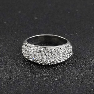 Anillo de Acero Inoxidable con Cristal para Mujer, Anillo de Compromiso y Boda con Circonita Cúbica, Anillo de Eternidad para Dama - Product Image 3