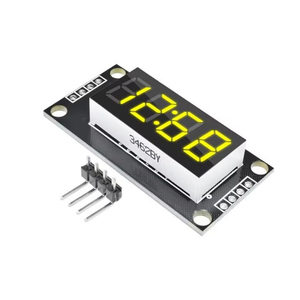 #49126 Tube d'affichage LED à 4 chiffres, 7 segments, <span class=keywords><strong>TM1637</strong></span>, 30x14mm, jaune, points doubles (horloge) - Product Image 1