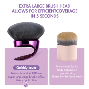 Brocha Kabuki corporal de alta calidad, brocha aplicadora de mezcla autobronceadora, cerdas veganas, brocha Kabuki bronceadora de maquillaje de piernas de cuerpo grande - Product Image 3