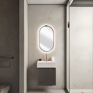 Venta al por mayor pequeño moderno fregadero <span class=keywords><strong>de</strong></span> cerámica pintura <span class=keywords><strong>de</strong></span> pared <span class=keywords><strong>baño</strong></span> vanidad gabinete <span class=keywords><strong>de</strong></span> madera E0/E1 PVC/madera contrachapada madera cerámica lavabo gabinete - Product Image 2
